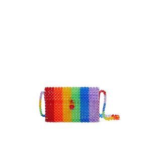 ~Susan Alexandra~ Multi Rainbow Crossbody Bag Beaded Minor Flaw